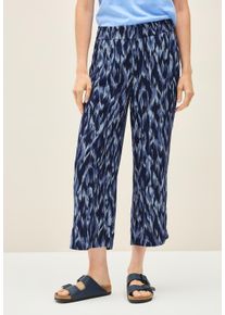 Cecil Damen Culotteurban navy blau, casual, Gr. XXL, bedruckt, Stoff, 100% Viskose, Hosen, High Waist