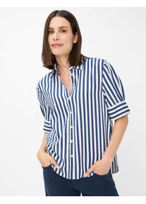 Brax Damen Kurzarmbluse "Style VILLY", blau, Gr. 46, 88% Viskose, 12% Polyamid, Blusen