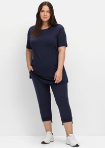 sheego Große Größen Funktionsshirt in Longform, marine, Größe 40/42 - Damen