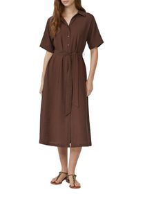 s.Oliver Damen Midikleidchocolate braun, casual, Gr. 38, unifarben, Web, Obermaterial: 84% Viskose, 16% Polyamid, Kleider, mit Taschen