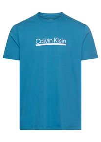 Calvin Klein Herren T-Shirt "SS 30s E SPRTSWR 2 G"blausteel, casual, Gr. XXL, unifarben, Single Jersey, Obermaterial: 100% Baumwolle, Shirts, mit