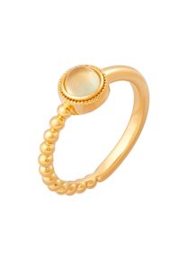 CAI CAÏ Damen Fingerring "925 Silber vergoldet Prehnit", 056 (17,8), Silber 925 (Sterlingsilber), gelb, Silber 925 (Sterlingsilber), Fingerringe