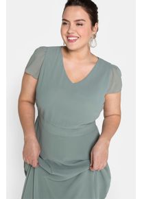 sheego Große Größen Abendkleid mit Flügelärmeln, eukalyptus, Größe 56 - Damen