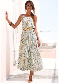Buffalo Midikleid mehrfarbig Gr. 34 für Damen. Rundhals und Allover-Druck. Figurumspielend. Nachhaltig.