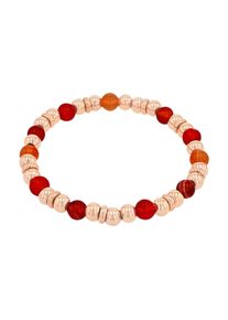 s.Oliver Damen Armband "2039847", Edelstahlroségoldfarben, orange, rosa, rot, orange, rosa, rot, Edelstahl, Armbänder, mit Chalcedon, Chalcedon, Achat