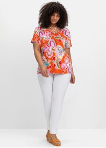 sheego by Joe Browns sheego Große Größen Neckholdershirt mit V-Cut, hummer-gemustert, Größe 44/46 - Damen