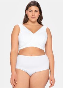 sheego Große Größen Bügelloser BH in Bustier-Form, mit Spitzenborte, weiß, Größe 115G - Damen