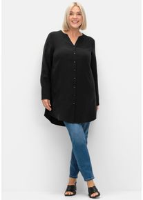 sheego Große Größen Longbluse mit Raffungen, schwarz, Größe 50 - Damen