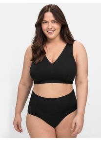 sheego Große Größen Bügelloser BH in Bustier-Form, im Doppelpack, schwarz + weiß, Größe 85G - Damen