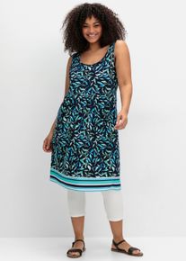 sheego Große Größen Jerseykleid mit floralem Alloverdruck, marine bedruckt, Größe 46 - Damen