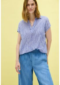 Cecil Damen Shirtblusedeep pastel blau, casual, Gr. L, gestreift, Web, Obermaterial: 95% Baumwolle, 5% Elasthan, Blusen, mit Streifen Muster