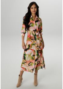 Damen Blusenkleidrose, beige, kiwigrün, pink, senf, braun, khaki, modisch, Gr. 36, Aniston SELECTED, gemustert, bedruckt, Cru00eape, Obermaterial: