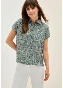 Cecil Damen Kurzarmblusebalmy khaki, casual, Gr. M, bedruckt, Web, Obermaterial: 88% Viskose, 12% Polyamid, Blusen, mit grafischem Muster