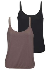 Vivance Trägertop 'mit elastischen Glitzerträgern' mehrfarbig Gr. 32/34 für Damen. Tiefer Rundhals und Glitzerdetails. Nachhaltig.