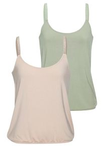Vivance Trägertop 'mit elastischen Glitzerträgern' mehrfarbig Gr. 48/50 für Damen. Tiefer Rundhals und Glitzerdetails. Nachhaltig.