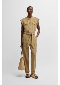 BOSS Orange Damen Jumpsuit "Dridy Premium Damenmode", beige, casual, Gr. 36, unifarben, Web, Obermaterial: 83% Lyocell, 17% Polyamid, Overalls, mit