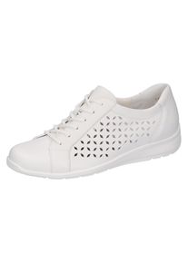 Waldläufer WALDLÄUFER Damen Schnürschuh "HINATA", Gr. 7, weiß, Nappaleder, unifarben, sportlich, Schuhe, Komfortschuh, Halbschuh, Freizeitschuh in Weite H