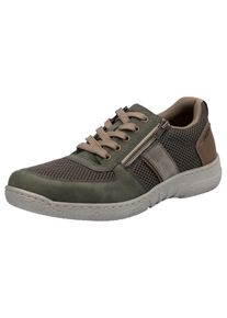 Rieker Herren Sneaker, Gr. 45, grün, Lederimitat, Textil, sportlich, Schuhe, Halbschuh, Schnürschuh, Freizeitschuh mit seitlichem Reißverschluss