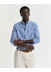 Gant Herren Langarmhemd "REG CLASSIC POPLIN STRIPE SHIRT", blau, casual, Gr. 4XL, gestreift, Web, Obermaterial: 100% Baumwolle, Hemden