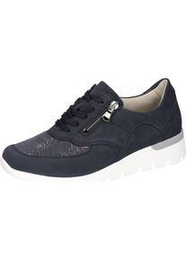 Waldläufer WALDLÄUFER Damen Schnürschuh "K-RAMONA-Soft", Gr. 3,5, blau, Nubukleder, Textil, sportlich, Schuhe, Freizeitschuh, Halbschuh mit