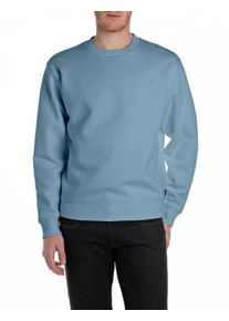 Replay Herren Sweatshirt, blau, casual, Gr. L, unifarben, Sweatware, Obermaterial: 80% Baumwolle, 20% Polyester, Sweatshirts, mit V-Einsatz am