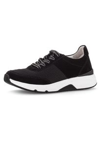 Damen Keilsneaker, Gabor Rollingsoft, Gr. 41, schwarz, Textil, Veloursleder, unifarben, sportlich, Schuhe, Freizeitschuh, Halbschuh, Schnürschuh,
