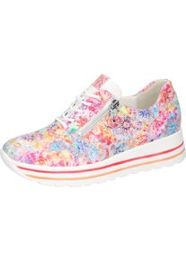 Waldläufer WALDLÄUFER Damen Plateausneaker "H-LANA", Gr. 10, bunt, Nubukleder, Nappaleder, sportlich, Schuhe, Schnürer, Halbschuh, Komfortschuh, Reißverschluss,