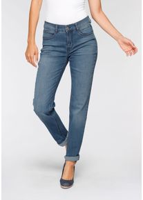 MAC Damen 5-Pocket-Jeans "Angela", blau, feminin, Gr. 48, Abriebeffekte, Denim/Jeans, Obermaterial: 92% Baumwolle, 6% Polyester, 2% Elasthan, Jeans,