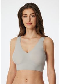 Schiesser Damen Bustier "Invisible Soft", Gr. 36211, grau, jasper, Microtouch, Obermaterial: 75% Polyamid, 25% Elasthan, casual, BHs, mit sanfter