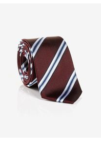 MONTI Damen Krawatte "THOMA"bordeaux gestreift, gestreift, Seide, Krawatten, aus reiner Seide – mit klassischem Streifen-Dessin und Twill-Struktur