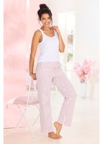 Vivance Dreams Damen Pyjamahose, Gr. 36rosa, navy, gestreift, Single Jersey, Obermaterial: 100% Baumwolle, gestreift, Basic, Hosen, Mit schönem Muster