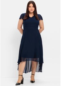 sheego Große Größen Abendkleid mit Flügelärmeln, marine, Größe 52 - Damen