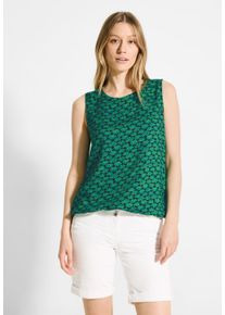 Cecil Damen Blusentop, grün, casual, Gr. XXL, bedruckt, Stoff, 100% Viskose, Blusen, mit Elastikbund