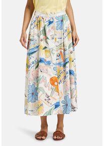 Smith & Soul SMITH & SOUL Damen Sommerrockcream weiß print, casual, Gr. XS, bedruckt, Material: 58% Viskose, 42% Baumwolle, Röcke