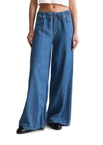 Marc O'Polo Damen Weite Jeans, blau, casual, Gr. 32, MARC O'POLO DENIM, Denim/Jeans, Obermaterial: 47% Baumwolle, 33% Lyocell, 20% Leinen, Jeans, High Waist,