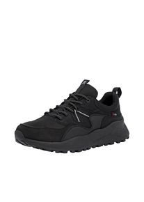 RIEKER SPORT Herren Sneaker, Gr. 42, schwarz, Lederimitat, Textil, unifarben, sportlich, Schuhe, Outdoorschuh, Schnürschuh mit wasserabweisender