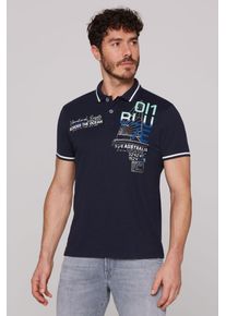 CAMP DAVID Herren Poloshirt, blau, casual, Gr. XXXL, bedruckt, bestickt, Material: 100% Baumwolle, Shirts, aus Baumwolle