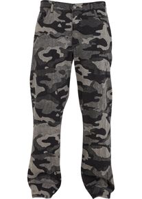 Urban Classics Herren Cargohose "Urban Classics Laser Camo Printed Jeans", schwarz, Gr. 31, 100% Baumwolle, Hosen