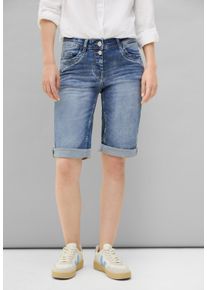Cecil Damen Slim-fit-Jeans, blau, casual, Gr. 27, unifarben, Jeans, 78% Baumwolle, 20% Polyester, 2% Elasthan, Jeans, High Waist