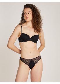 Damen Balconnet-BH "LIGHTLY LINED BALCONETTE", Calvin Klein Underwear, Gr. 80, schwarz, Spitze, Obermaterial: 80% Polyamid, 20% Elasthan, unifarben,