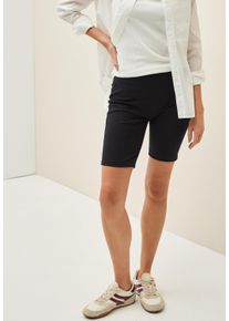Cecil Damen Radlerhose, schwarz, casual, Gr. S, unifarben, Web, Obermaterial: 97% Baumwolle, 3% Elasthan, Hosen, mit elastischem Bund