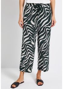Street One Damen Stoffhose "Style Emee"pine grove grün, casual, Gr. 38, bedruckt, Web, Obermaterial: 100% Viskose, Hosen, mit elastischem Bund und