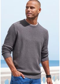 John Devin Herren Strickpullover, grau, casual, Gr. S, unifarben, Strick, Obermaterial: 50% Baumwolle, 50% Polyacryl, Pullover, Pullover in modischer