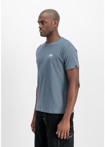 Herren Rundhalsshirt "BASIC T SMALL LOGO", blau, modisch, Gr. XXXL, Alpha Industries, bedruckt, Single Jersey, Obermaterial: 100% Baumwolle, Shirts