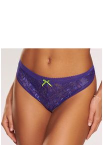 Vivance Damen String, Gr. 36, blau, Spitze, Obermaterial: 65% Polyamid, 25% Polyester, 10% Elasthan, Unterhosen, aus hübscher Spitze mit