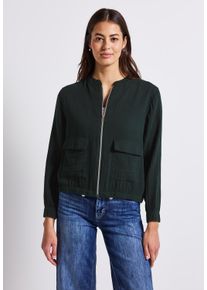 Street One Damen Blousonpine grove grün, casual, Gr. 40, unifarben, Web, 100% Baumwolle, Jacken, Feel Good Fit