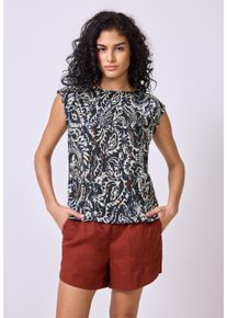Damen Shirttopschwarz void blau, casual, Gr. 46, STREET ONE STUDIO, bedruckt, Stoff, Vorderseite: 100% Modal; Rückseite: 95% Viskose, 5% Elasthan,