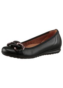 Gabor Damen Ballerina "FLORENZ", Gr. 36, schwarz, Nappaleder, unifarben, elegant, Schuhe, Businessschuh, Schlupfschuh in bequemer Schuhweite G (=