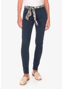 Damen Chinohose "DYLI 5", blau, feminin, Gr. 30, Le Temps Des Cerises, 98% Baumwolle, 2% Elasthan, Hosen, mit paspelierten Gesäßtaschen