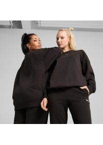 Puma Damen Langarmshirt "ESS OVERSIZED CREW FL", schwarz, sportlich, Gr. M, unifarben, Fleece, Obermaterial: 66% Baumwolle, 34% Polyester, Shirts